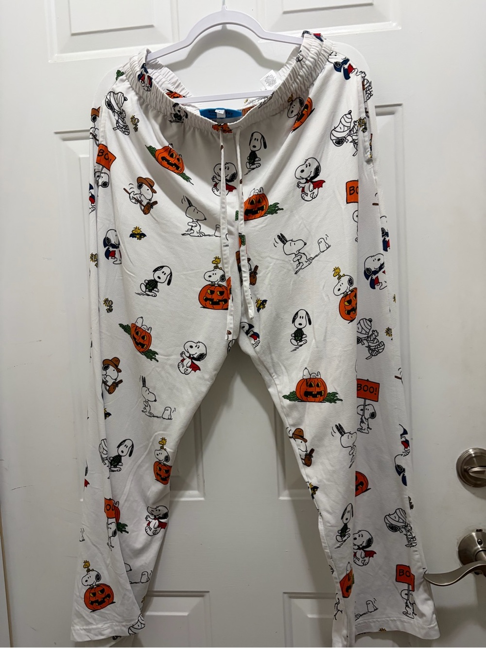 Large White Snoopy Halloween Pajama Pants